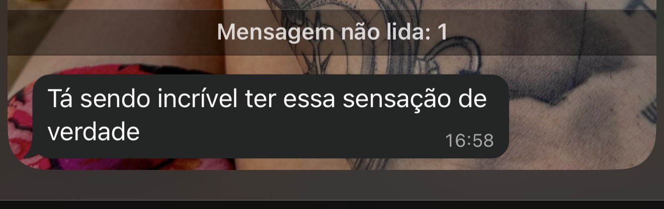 Tá sendo incrível ter essa sensação de verdade.