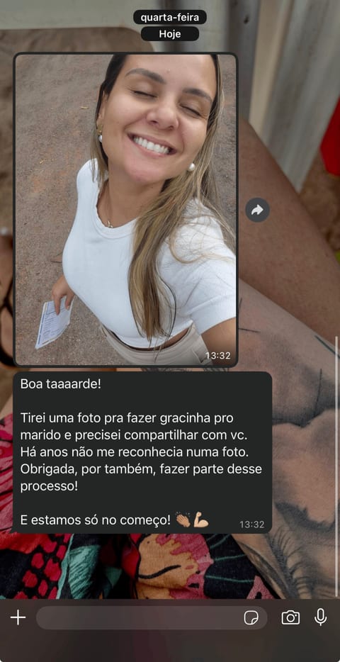 Captura de mensagem de agradecimento enviada por paciente ao Dr. Saulo Silva pelo WhatsApp